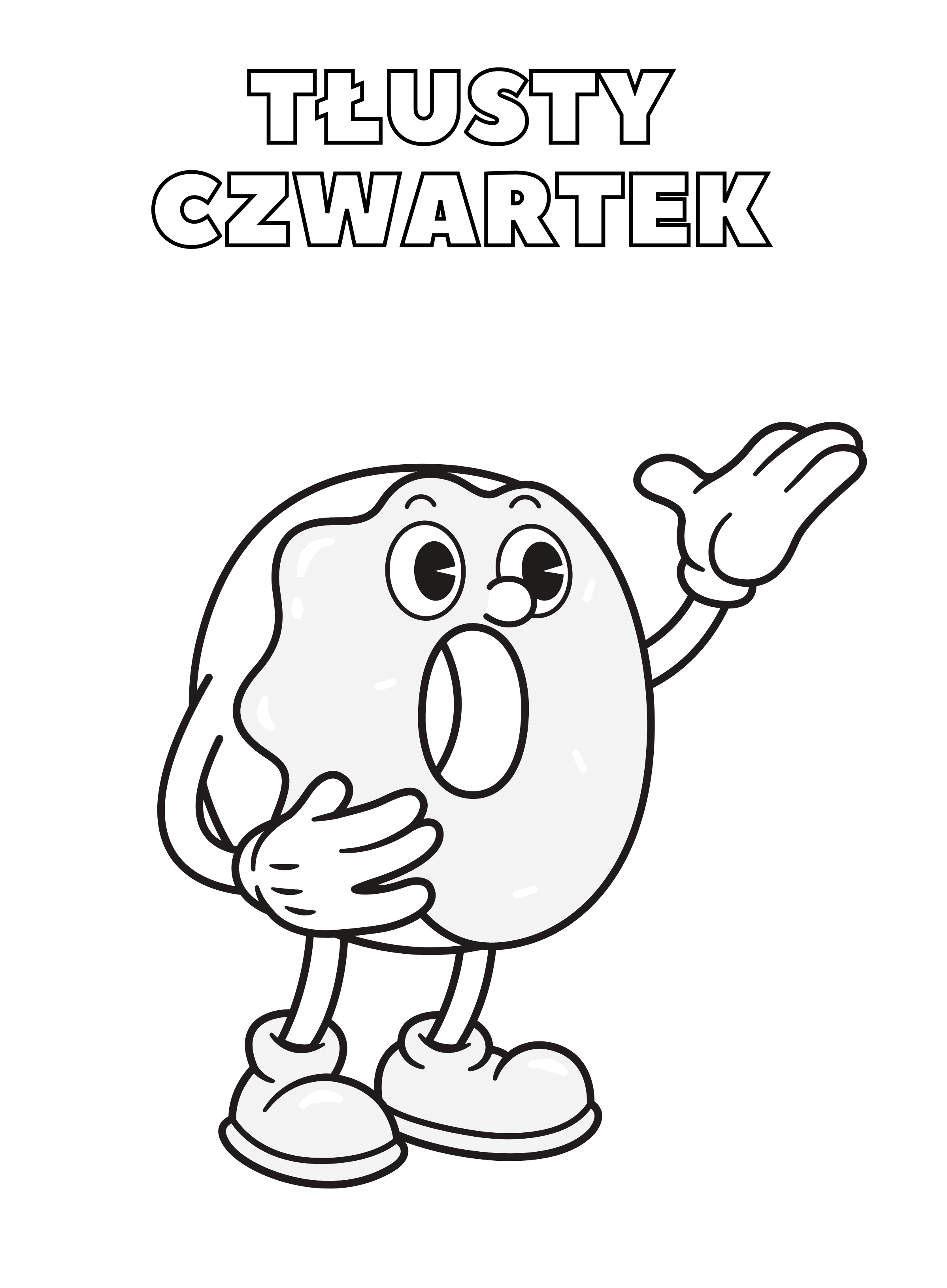 Kolorowanka online: Kolorowanka krzyczący pączek tłusty czwartek Kolorowanka online: Kolorowanka krzyczący pączek tłusty czwartek